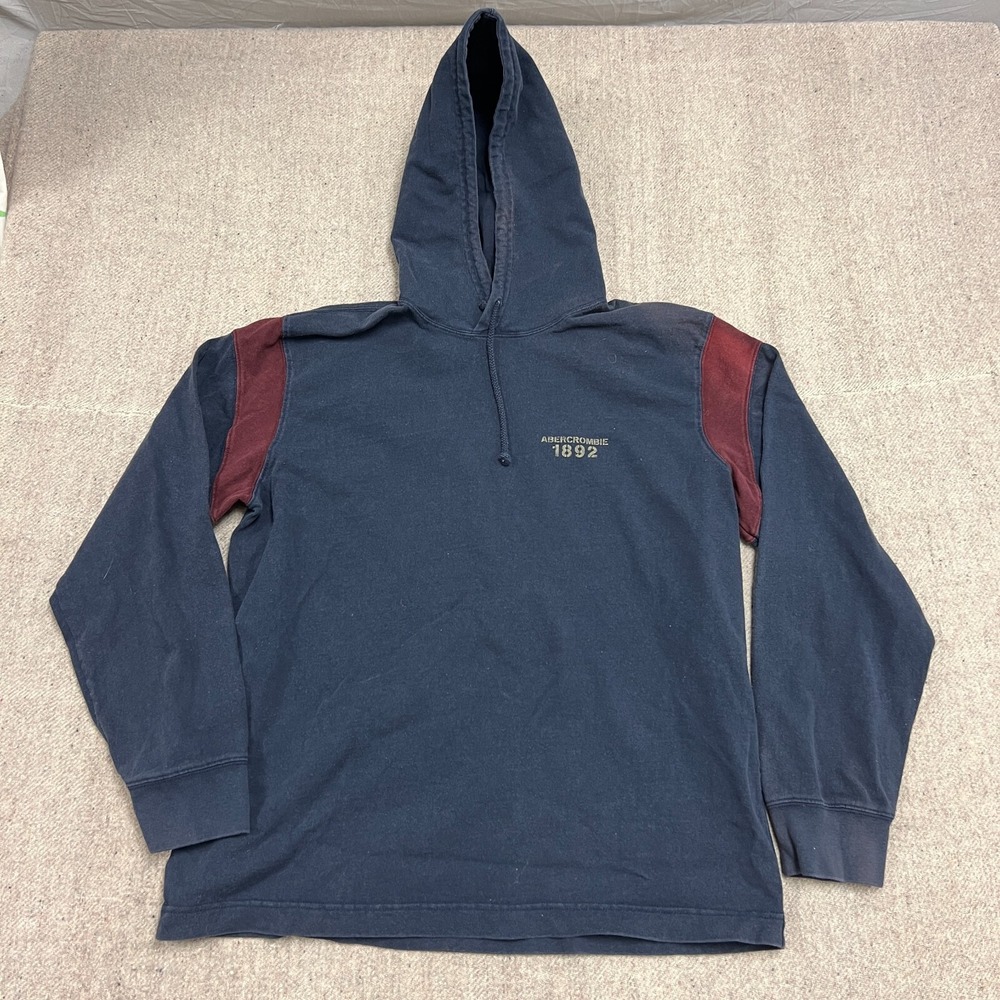 Vintage Abercrombie & Fitch Hoodie Mens Medium Blue 2000s Y2K Long Sleeve